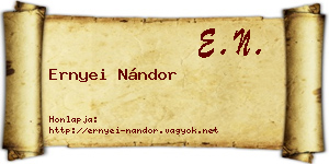 Ernyei Nándor névjegykártya